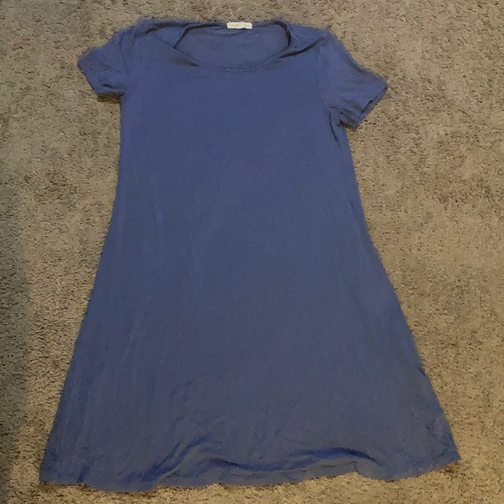 Juniors Short Sleeve Blue Tshirt Dress